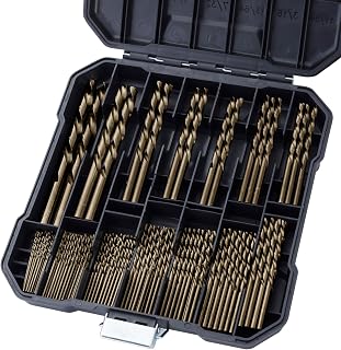 Sinyeenglon 99-Pc M35 Cobalt Drill Bit Set for Stainless Steel & Hardened Metal | 1/16"-3/8" HSS Jobber Bits with Storage Case