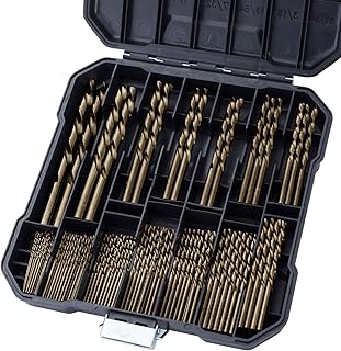 Cobalt Drill Bit Set for Hardened Metal and Stainless Steel, 99Pcs M35 High Speed Steel Twist Jobber Metal Drill Bits 1/16"-3/8", with Plastic Index Storage Case