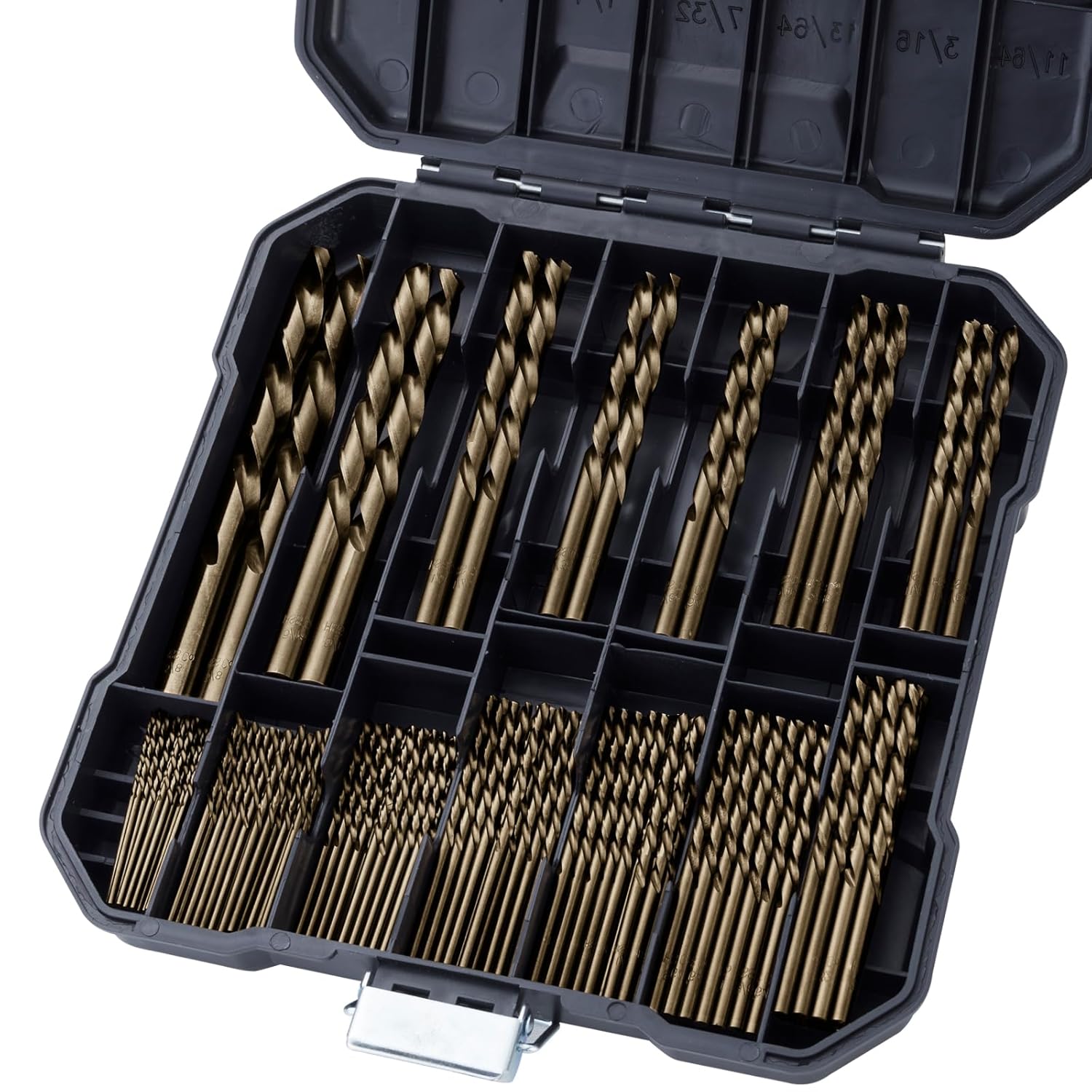 Sinyeenglon 99-Pc M35 Cobalt Drill Bit Set for Stainless Steel & Hardened Metal | 1/16"-3/8" HSS Jobber Bits with Storage Case