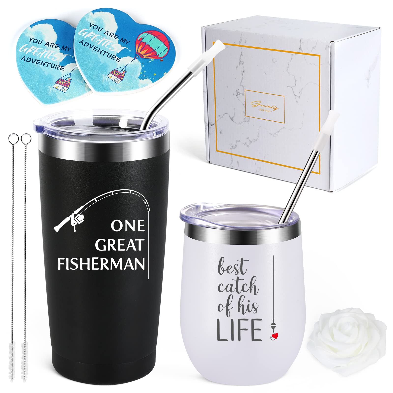 Buy One Great Fisherman, Best Catch of His Life Wine Tumbler Set