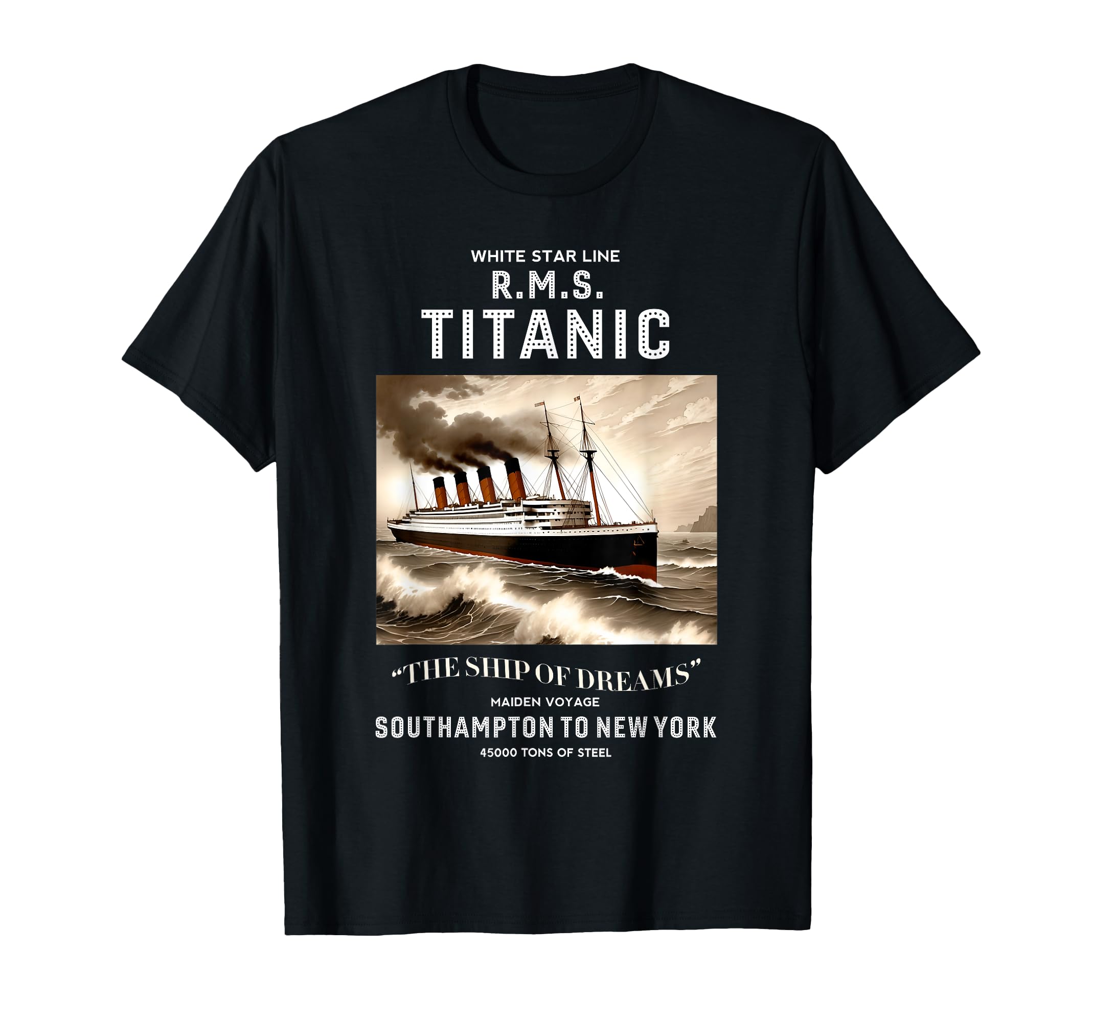 The Titanic Merch StoreWhite Star Line RMS Titanic Ship Boys Kids Men T-Shirt