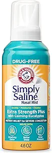 ARM & Hammer Simply Saline Extra Strength Plus Eucalyptus Nasal Mist for Severe Congestion, 4.6 oz