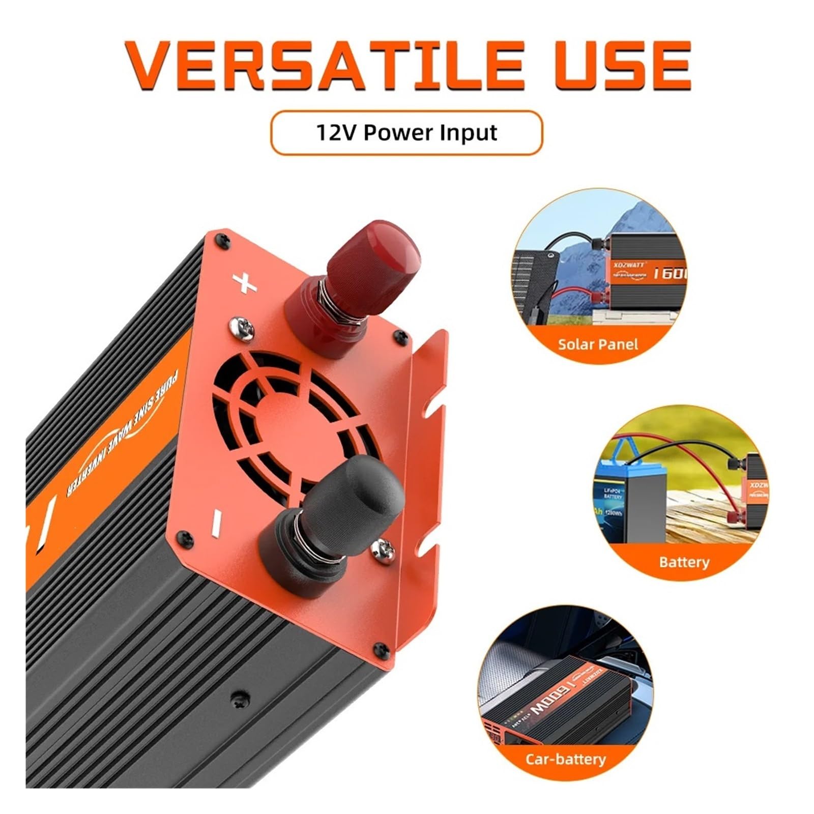 Inversor De Onda Sinusoidal Pura De 12 V CC A 220 V CA, 1600 W, Voltímetro LED, Transformador, Accesorios For El Hogar Y La Autocaravana. Amplia Gama De Aplicaciones