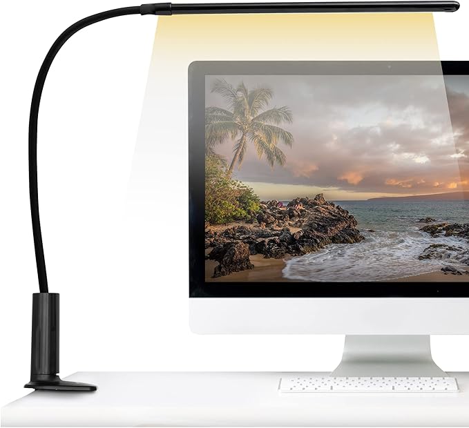 LED Bright Desk Lamp with Clamp EyeFriendly Flexible Dimmable