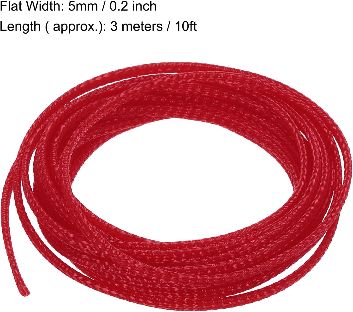 uxcell PET Expandable Sleeving 10ft 1/8" Red Cable Management Sleeve Cord Organizer for Wrap Protect Cable