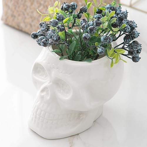Macetas de calavera, jarrón de esqueleto para suculentas, flores, centro de mesa gótico para mesa, decoración punk para el hogar y accesorios,