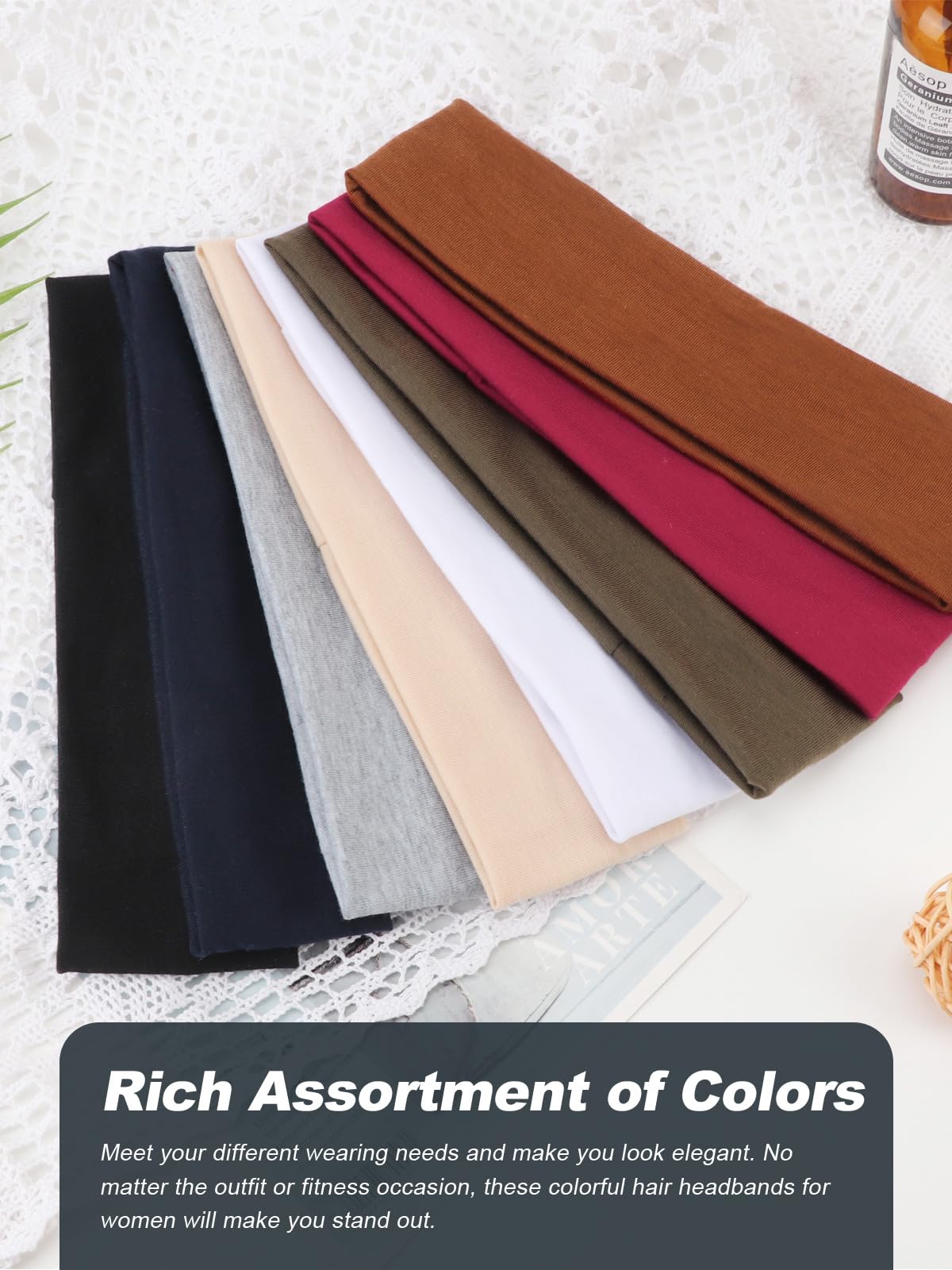 DRESHOW Haarband Damen Sport Dünn Stirnband Damen Baumwolle Haarbänder Elastisch Headband Antirutsch Haarband Yoga Laufen