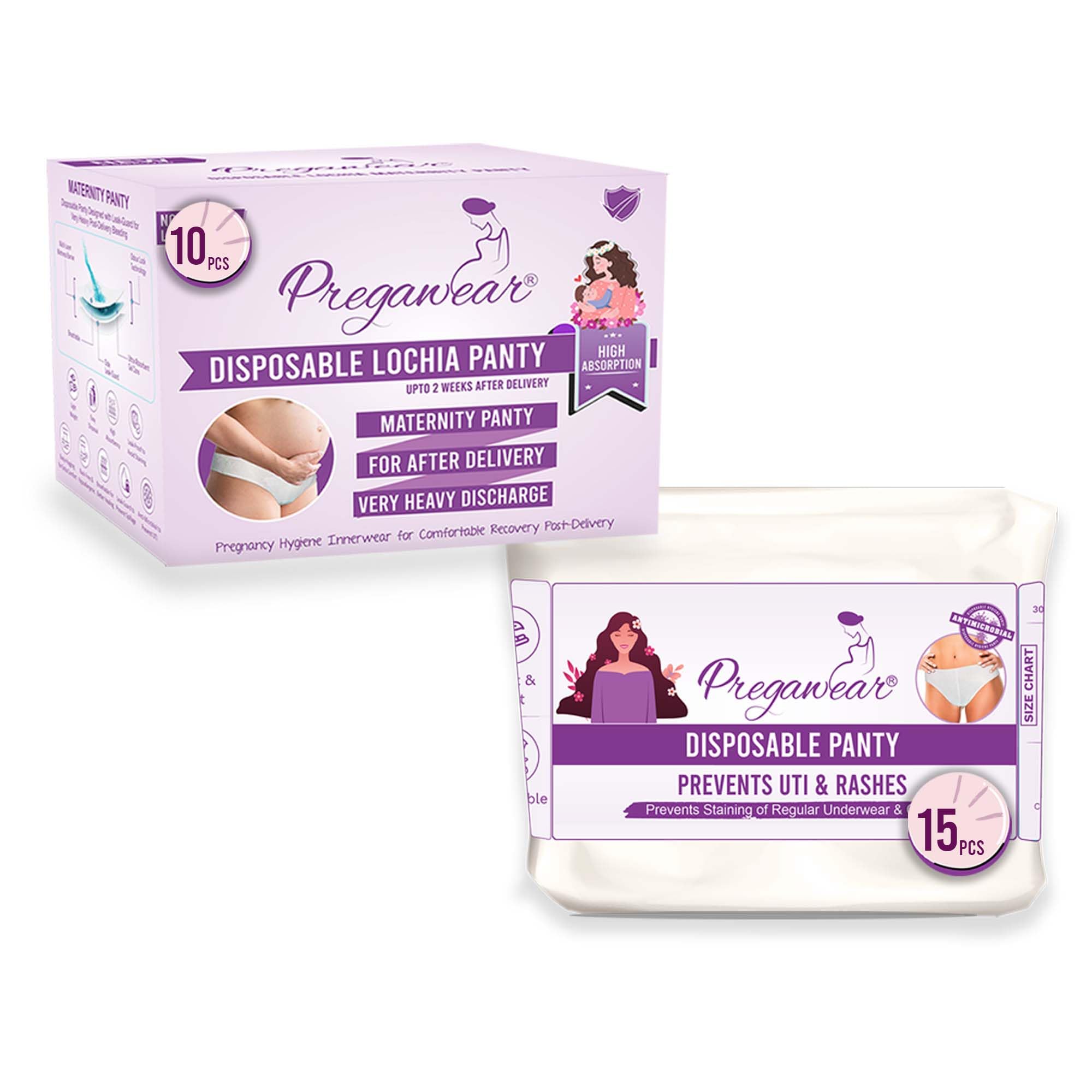 PROWEE|Pregawear Lochia Maternity Panty(10) & Disposable Panties(15) Combo| Leak-Proof, Rash-Free, Antifungal, Hygiene Underwear for Comfortable Recovery| Skin-Friendly After Delivery-image-22