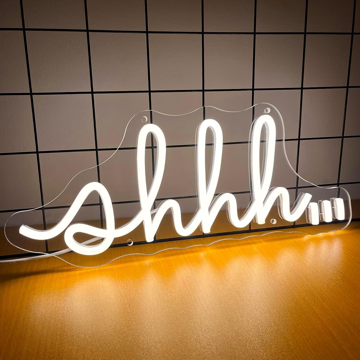 YYUAN Shhh Neon Signs for Wall Decor, Led Neon Light Sign for Bedroom Kids Room Office Library Reading Room Dorm Art Wall Decor USB Powered Light Up Acrylic Neon Signs for Bedroom