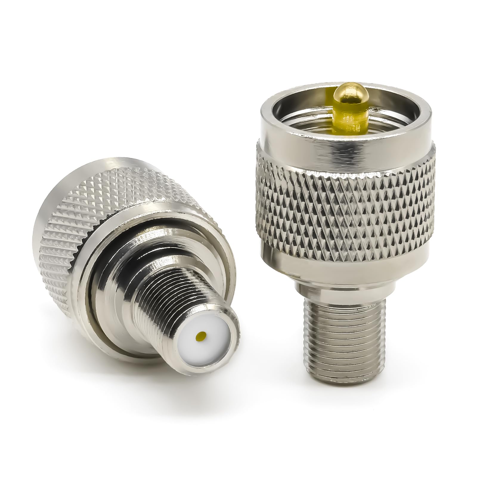 2 sztuki PL259 adapter antenowy F, wtyczka UHF SO239 na gniazdo typu F wtyczka koncentryczna, niskostratny adapter F-do UHF do anten telewizyjnych, urządzeń LAN i radiotelefonów WLAN