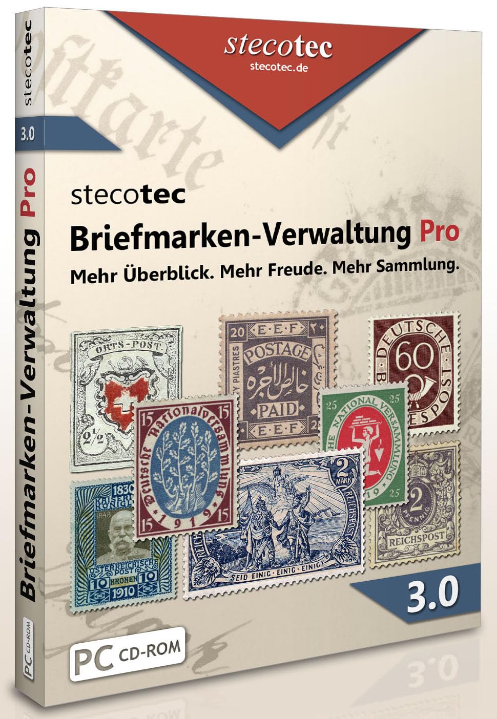 Stecotec Briefmarken-Verwaltung Pro - Philatelie-Programm für Sammler - Katalog - Datenbank