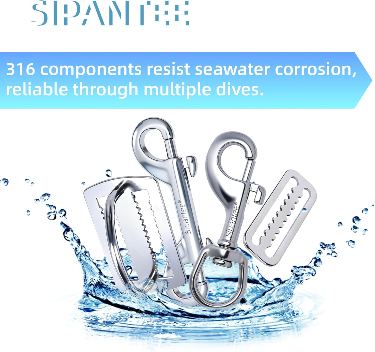 5PCS 316 Stainless Steel Double Ended Bolt Snap Hook Scuba Diving Hook Scuba Diving Clips 3-1/2 Inch Marine Grade Double End Snaps for Heavy Duty Double Snap Hook Trigger Chain Clips Double Sided Clip - Image 8