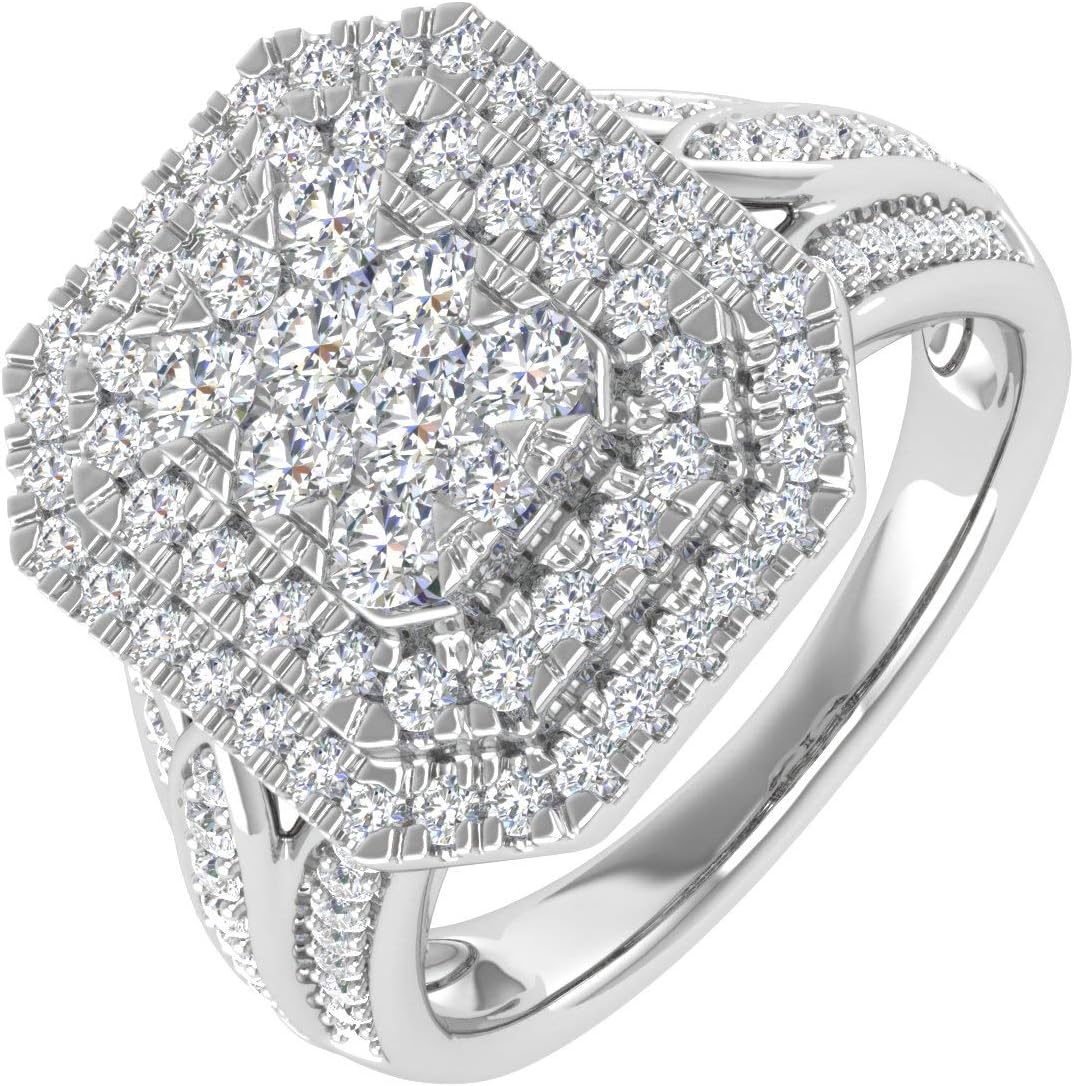 1 Carat Cushion Cut Diamond Engagement Ring in 10K Solid Gold