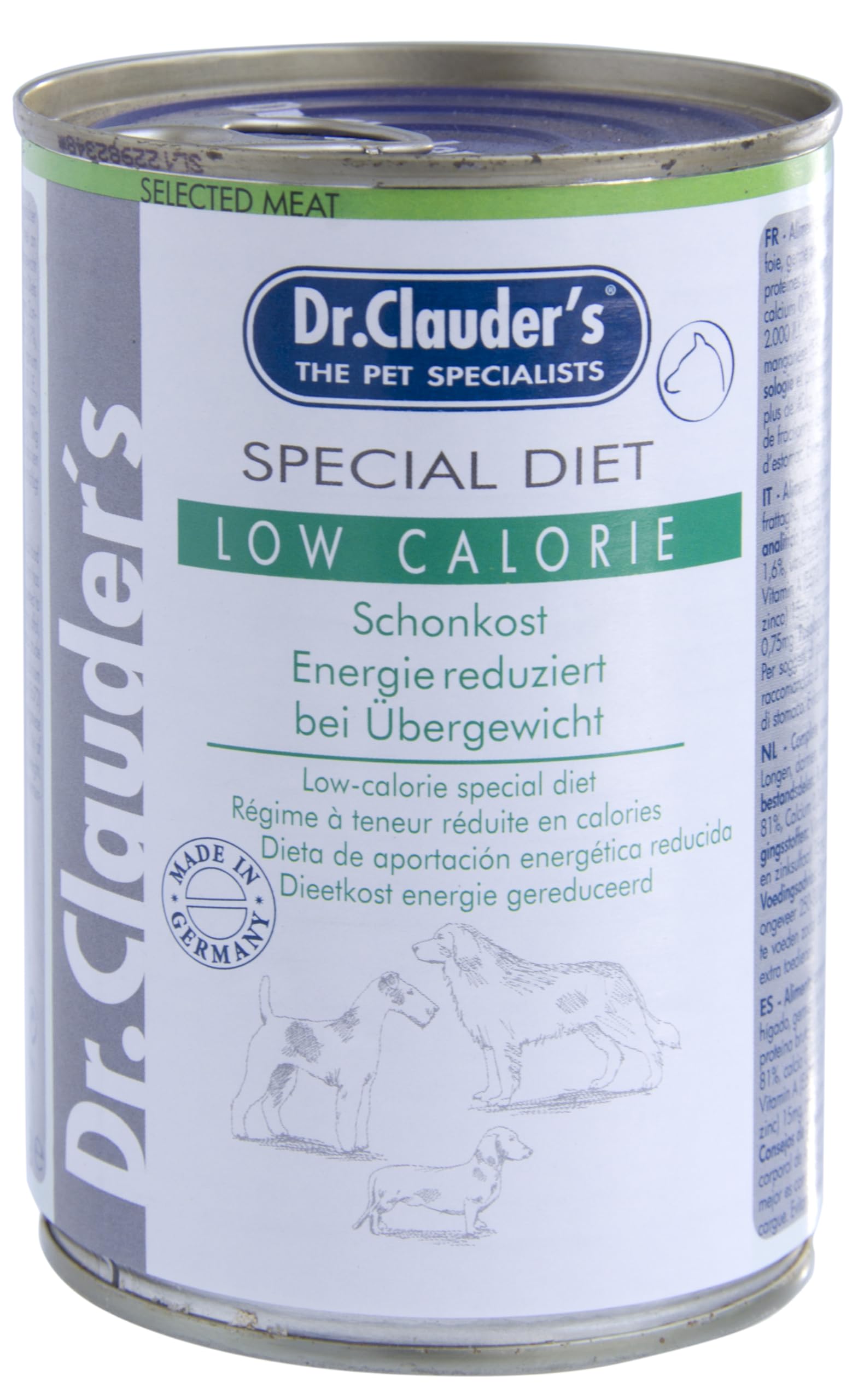 Dr. Clauder's Light Super Premium - Cibo umido per cani | dieta specifica | 6 x 400 g | (6 x 400 g, a basso contenuto calorico)