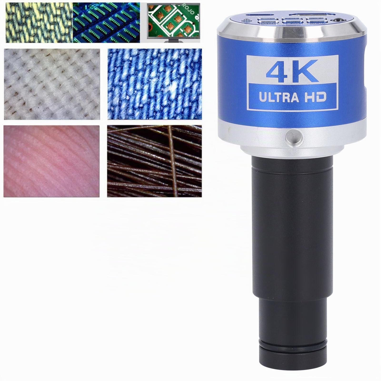 Cámara de Microscopio Digital 4K HD con Interfaz Multimedia Tipo C y Adaptador de Lente C Mount 0.5X para Uso Industrial Compatible con Trinoculares y Dispositivos con Salida TV