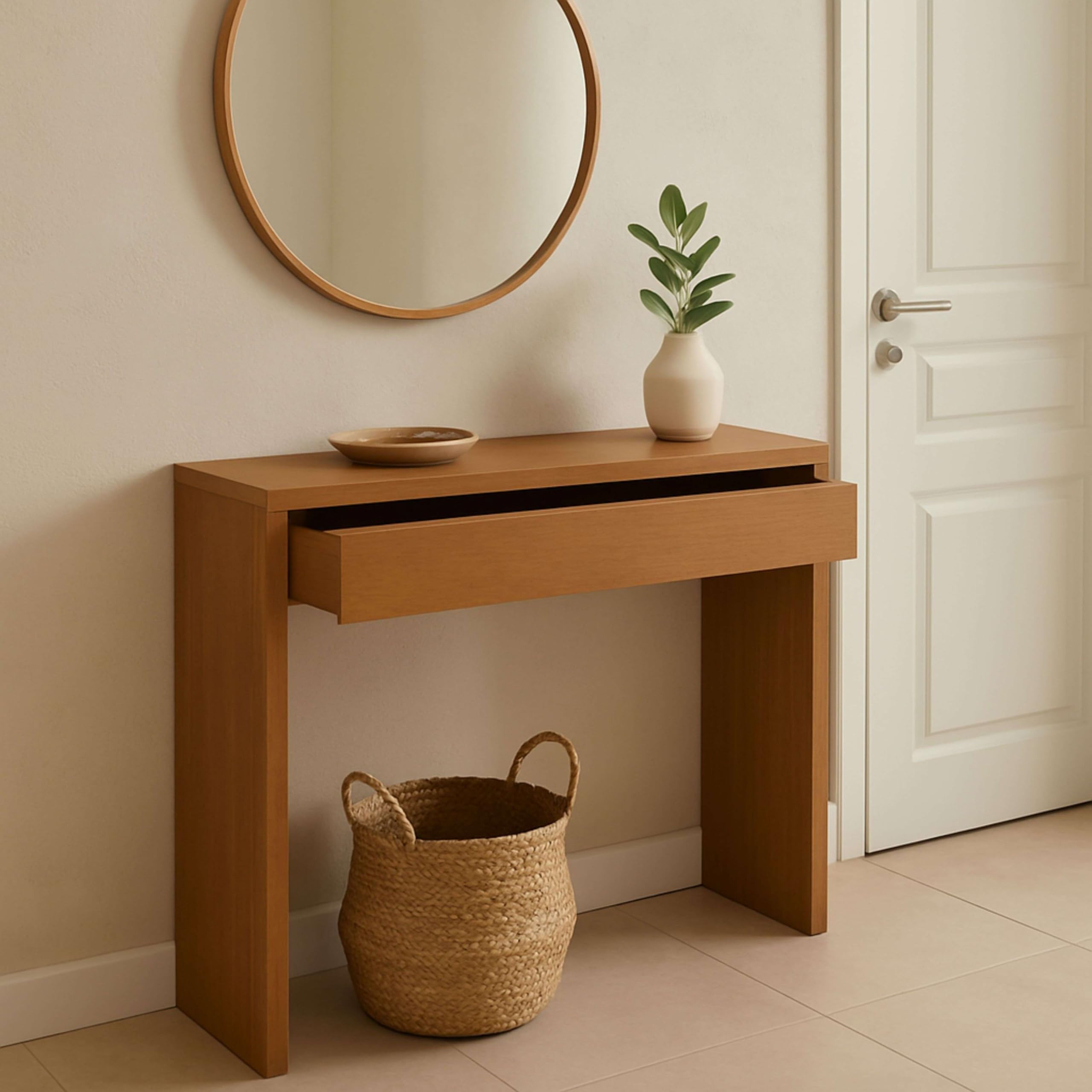 Miroytengo Ingresso moderno Lupe Ciliegio 100 x 76 x 30 cm con Cassetto e Stoccaggio