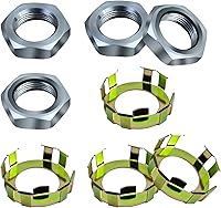 Vanshly 6-191 & 6-190 Trailer Axle Nuts and Retainers for Dexter E-Z Lube 2K-8K Axles - Secure Hub Lock Kit