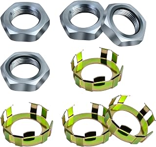 Vanshly 6-191 & 6-190 Trailer Axle Nuts and Retainers for Dexter E-Z Lube 2K-8K Axles - Secure Hub Lock Kit