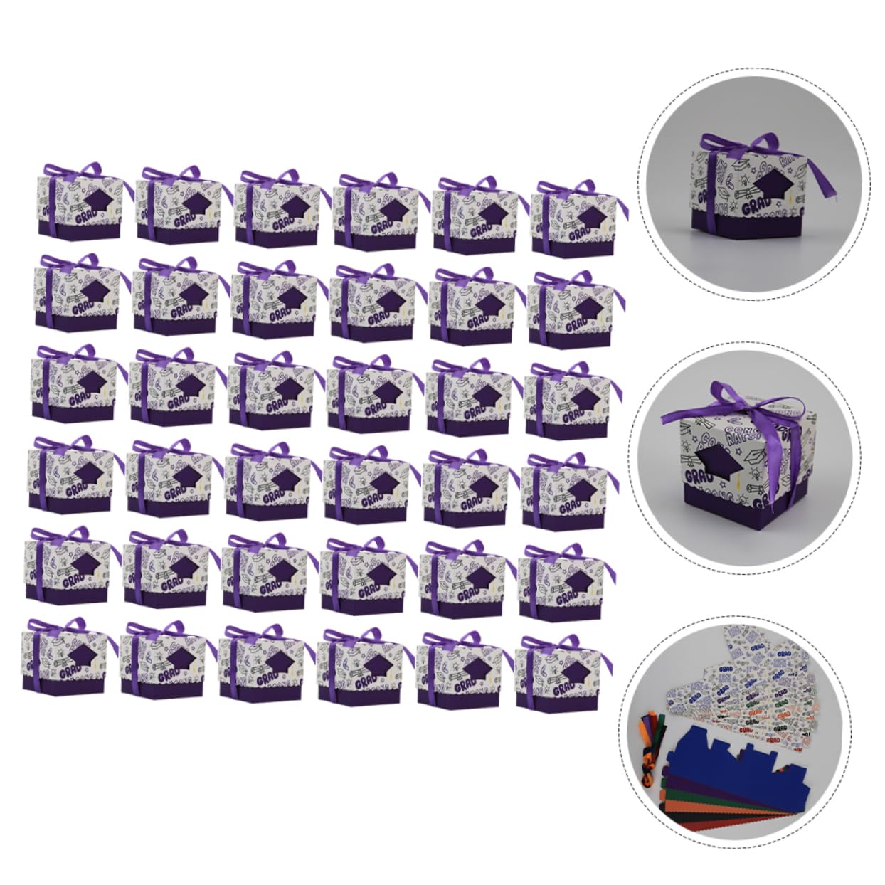 COLLBATH Cajas de Dulces Estuche para Chocolates y Caramelos de Papel Púrpura 50 para Graduación Adecuado para Celebraciones y Ocasiones Obsequios