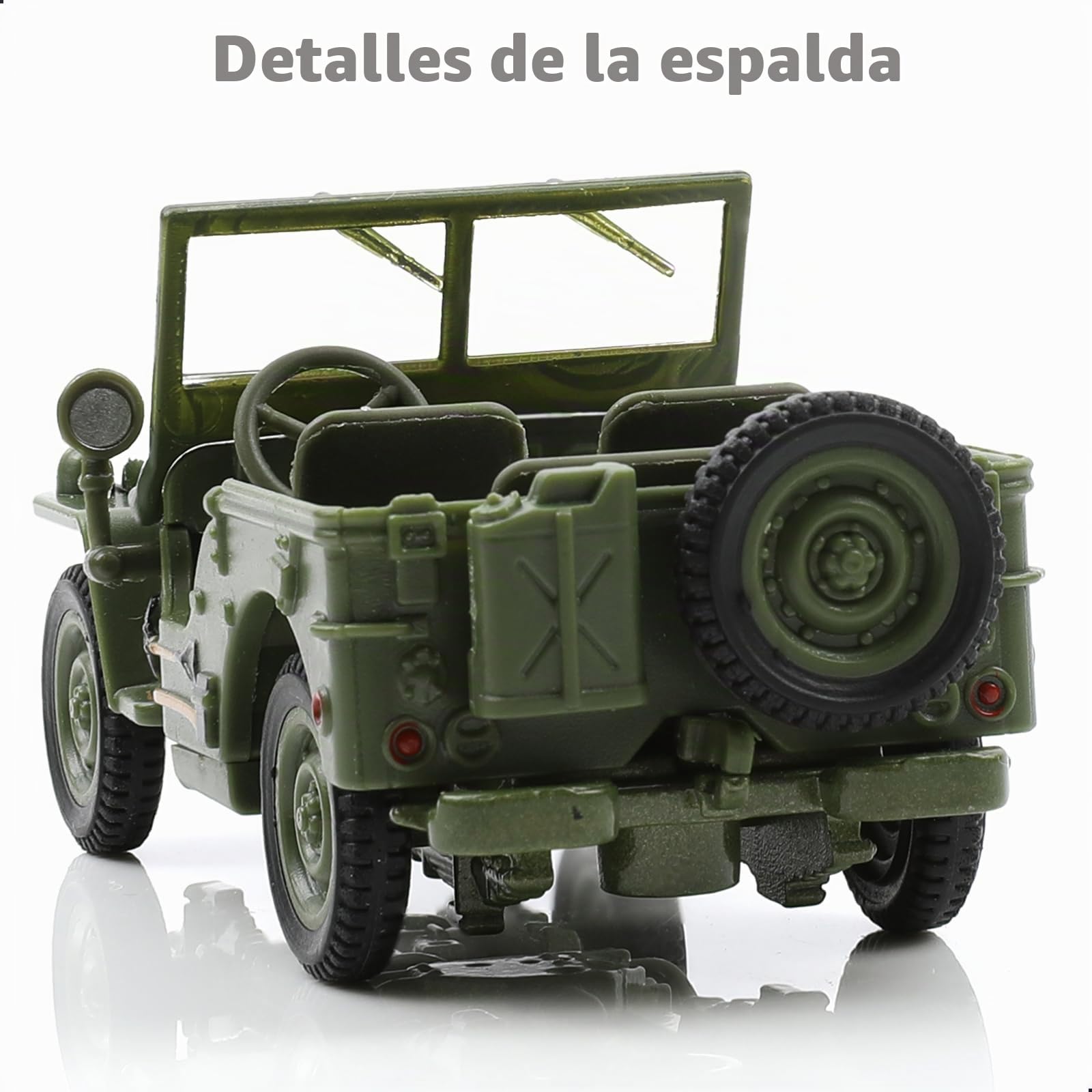 NUOTIE 1/43 Willys MB Jeep - Modelo de coche militar todoterreno | Kit de modelo de metal fundido multifuncional Jeep Military Car para adultos, colección o regalo
