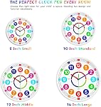 Kids Wall Clock - Non-Ticking, Battery-Operated Time Teaching Clock for Kids, Ideal for Children’s Bedrooms, Playrooms, and Stylish Home Décor - White, 12 Inch