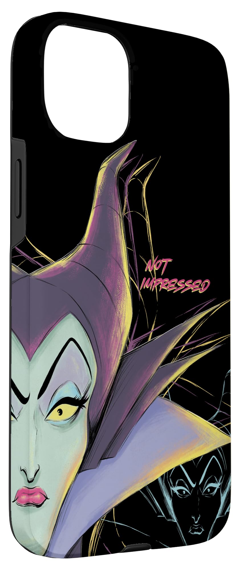 Custodia per iPhone 15 Plus Disney Villains Malefica non impressionato Halloween