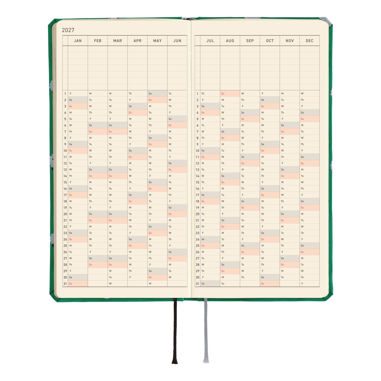 Hobonichi Techo 2027 Weeks – Bow & Tie: Sheep Sheep Sheep (English, Tall & Slim, January Start)