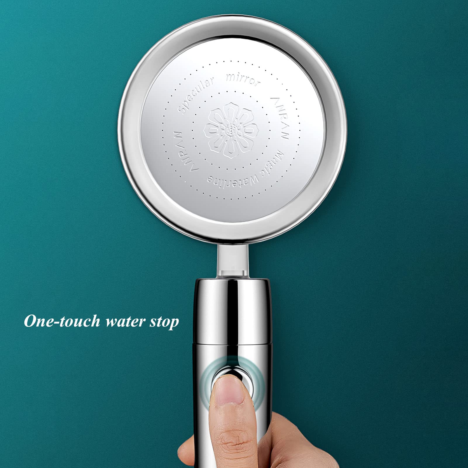 High Pressure 2-Mode Handheld Shower Head High Flow Hand Held Showerhead Set with Bracket, 360° Adjustable