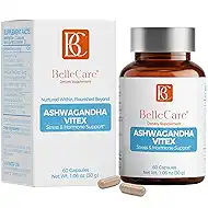 BELLECARE Ashwagandha 600mg with Probiotic & Vitex | Cortisol Reducer, Hormone Balance for Women, Menopause Supplement for Stress, Hot Flashes, Night Sweats, Mood & Sleep Support,60 Count