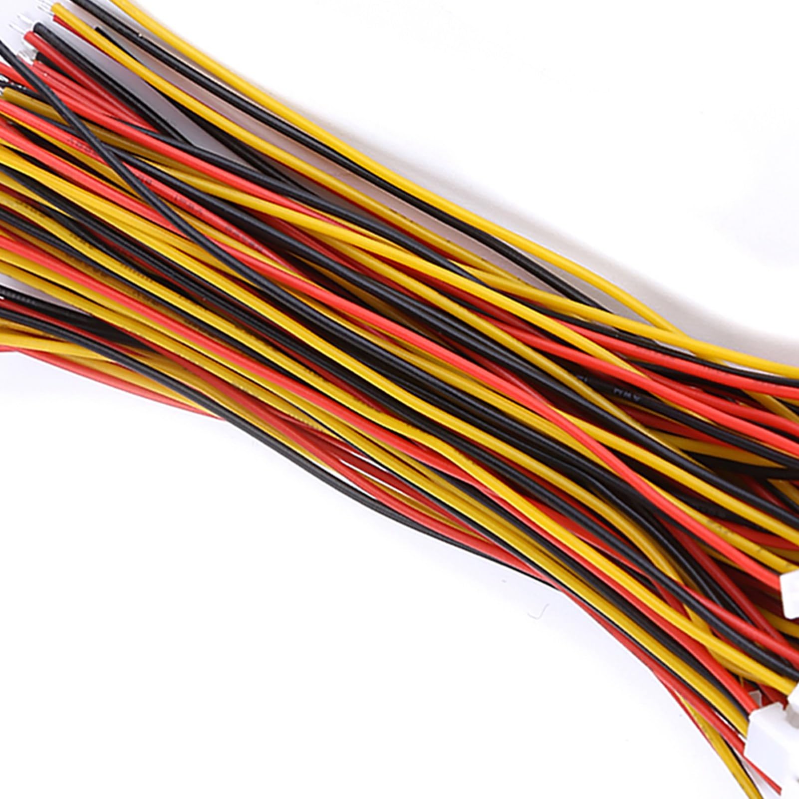 20 Sztuk JST 1.25mm Złącze Wtykowe z Przewodem, Kątowe Męskie żeńskie 2 Pin 3 Pin, Ocynowany Drut Miedziany do Płytki Drukowanej (Zestaw 3-pinowy męski i żeński)