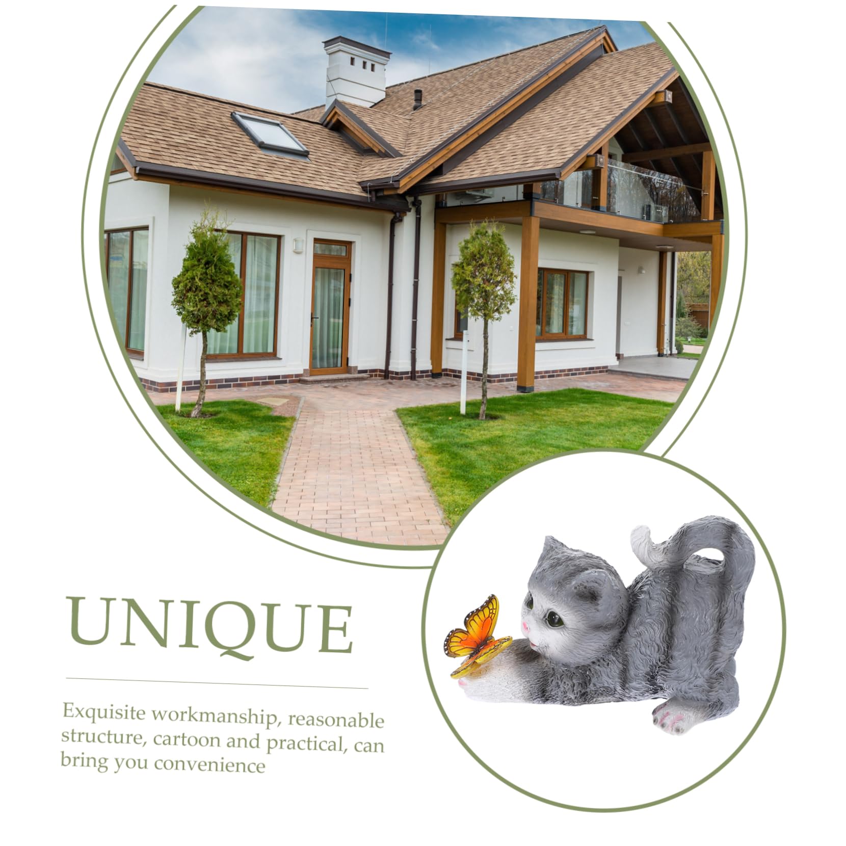 BESPORTBLE Solar Katzenstatue aus Kunstharz für Garten und Terrasse | Lebendige Tierfigur in Realistischer Form, Dekoratives Modell für Sammler, Passend bei Raumgestaltung