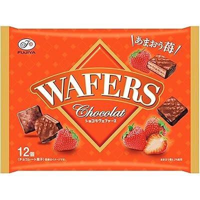 不二家 ショコラウェファース（あまおう苺）袋 12個（個包装してあります。）×18袋