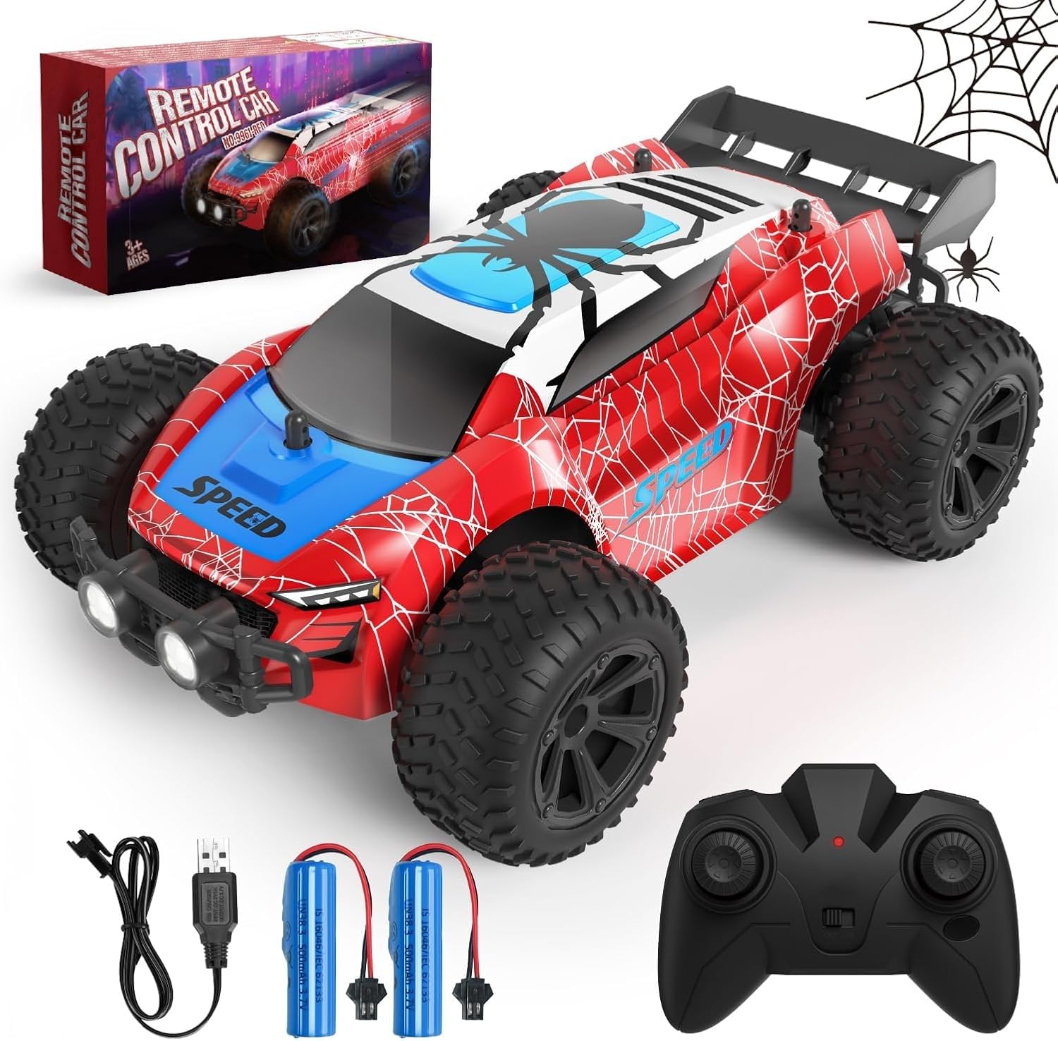 Kizeefun Ferngesteuertes Auto, RC Auto für 3 4 5 6 7 8 9 Jahre Spiele Kinder Toy, 2.4Ghz Off-Road RC Crawler 70+ Minuten Spielzeit (2 Batterien Gratis), Geburtstags Geschenk für Jungen Mädchen