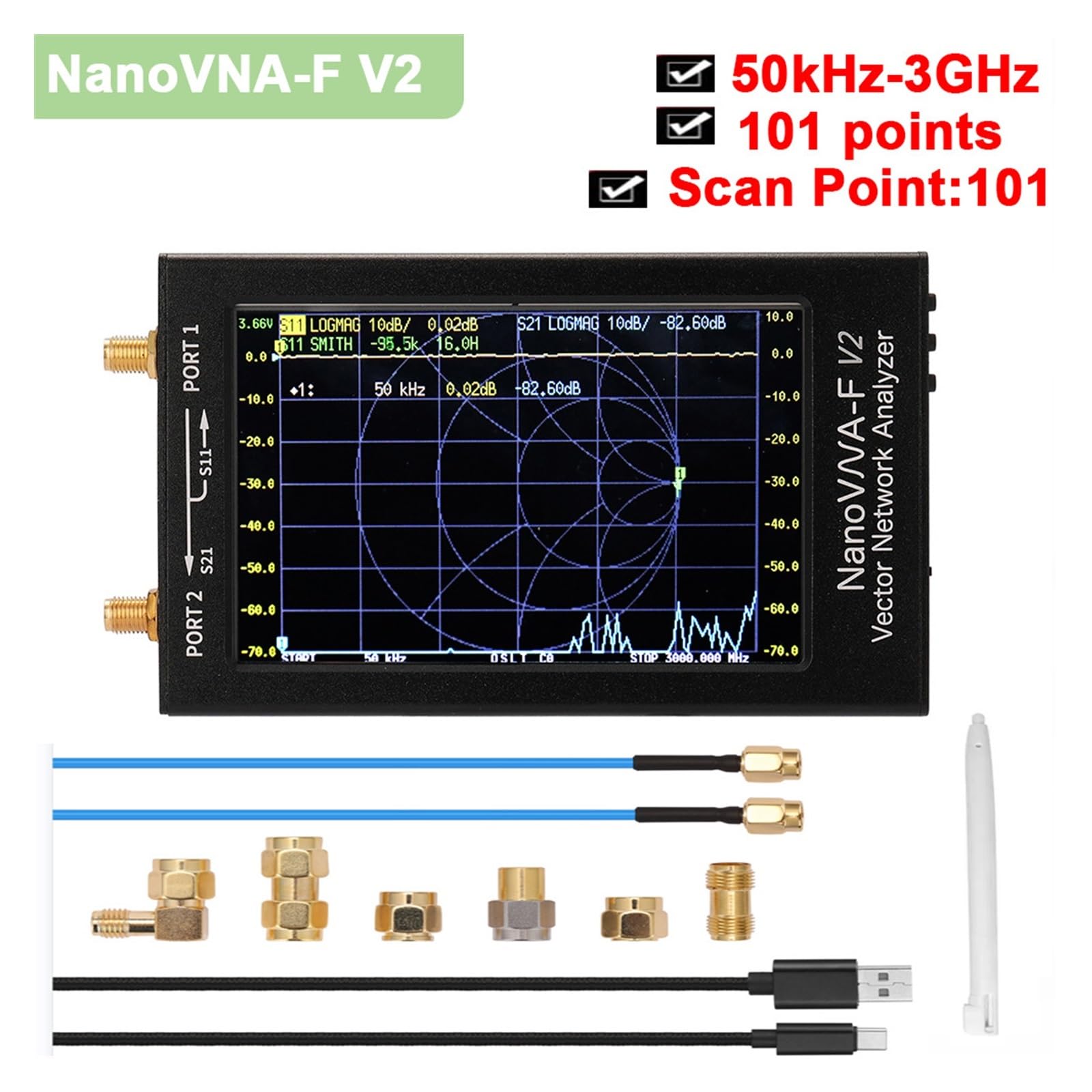 Amazon | スペクトラムアナライザー NanoVNA-F V3/V2 ベクトル