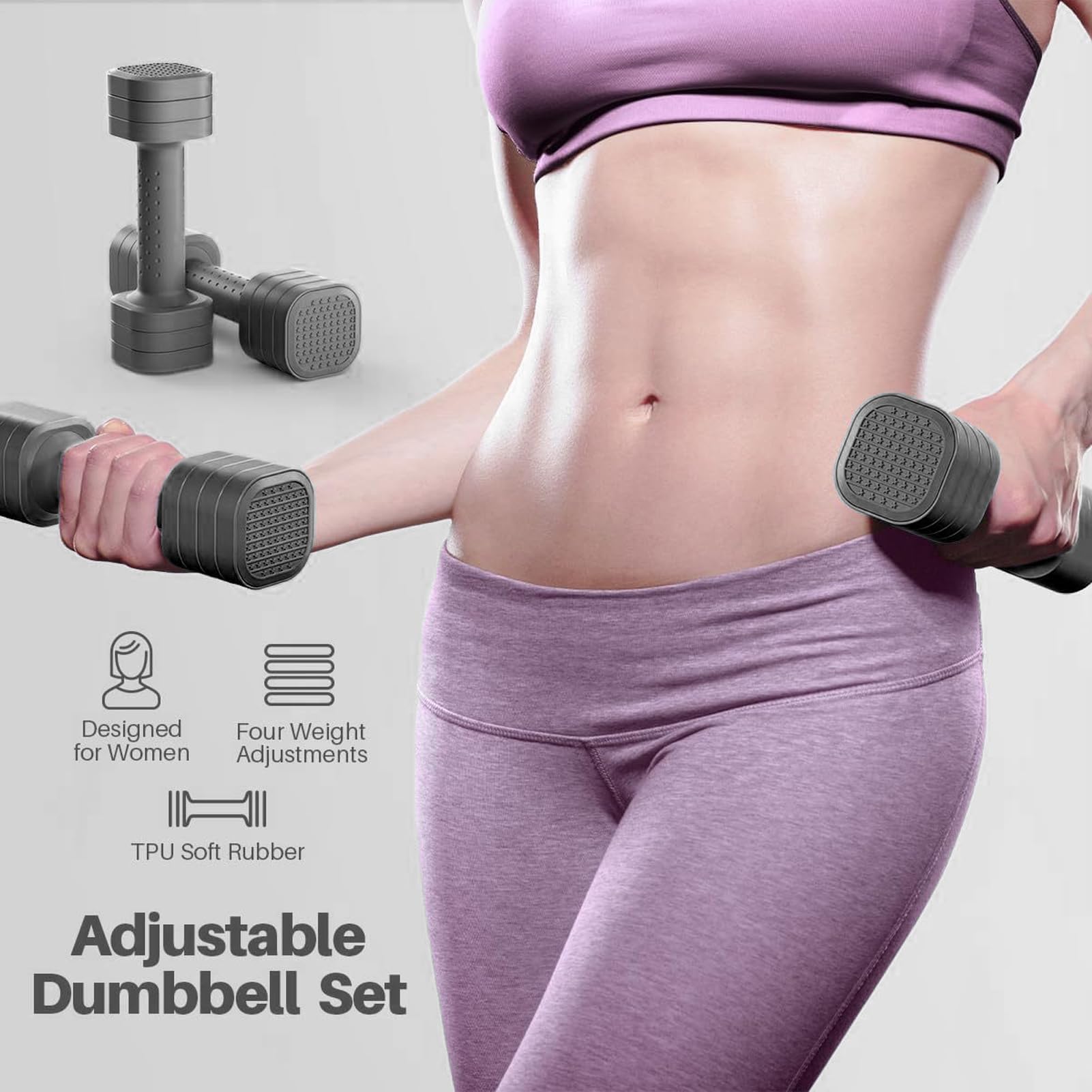 Pesas De Mano Para La Mujer Mancuernas De Ejercicio Y Fitness Portátiles Y | 2 Piezas Para Gimnasio en Casa Ejercicio Entrenamiento Completo Cuerpo Fuerza Resistencia y Pesas