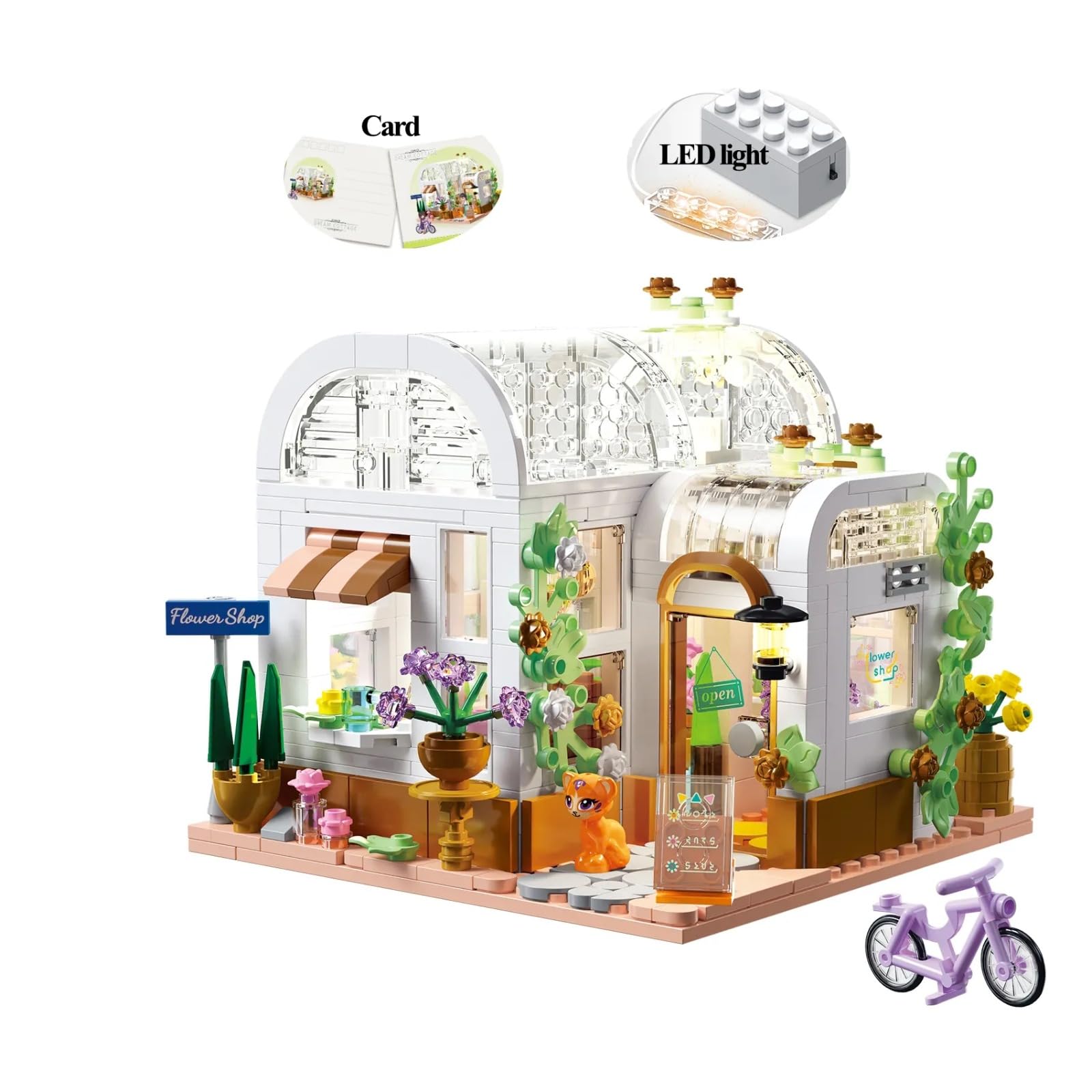 SKY LINE OCEAN Glass Flower Shop Building Blocks with LED Lights || 6 Months Structural Warranty || (561+ Pcs) (B0DF79GW43) Amazon Price History, Amazon Price Tracker