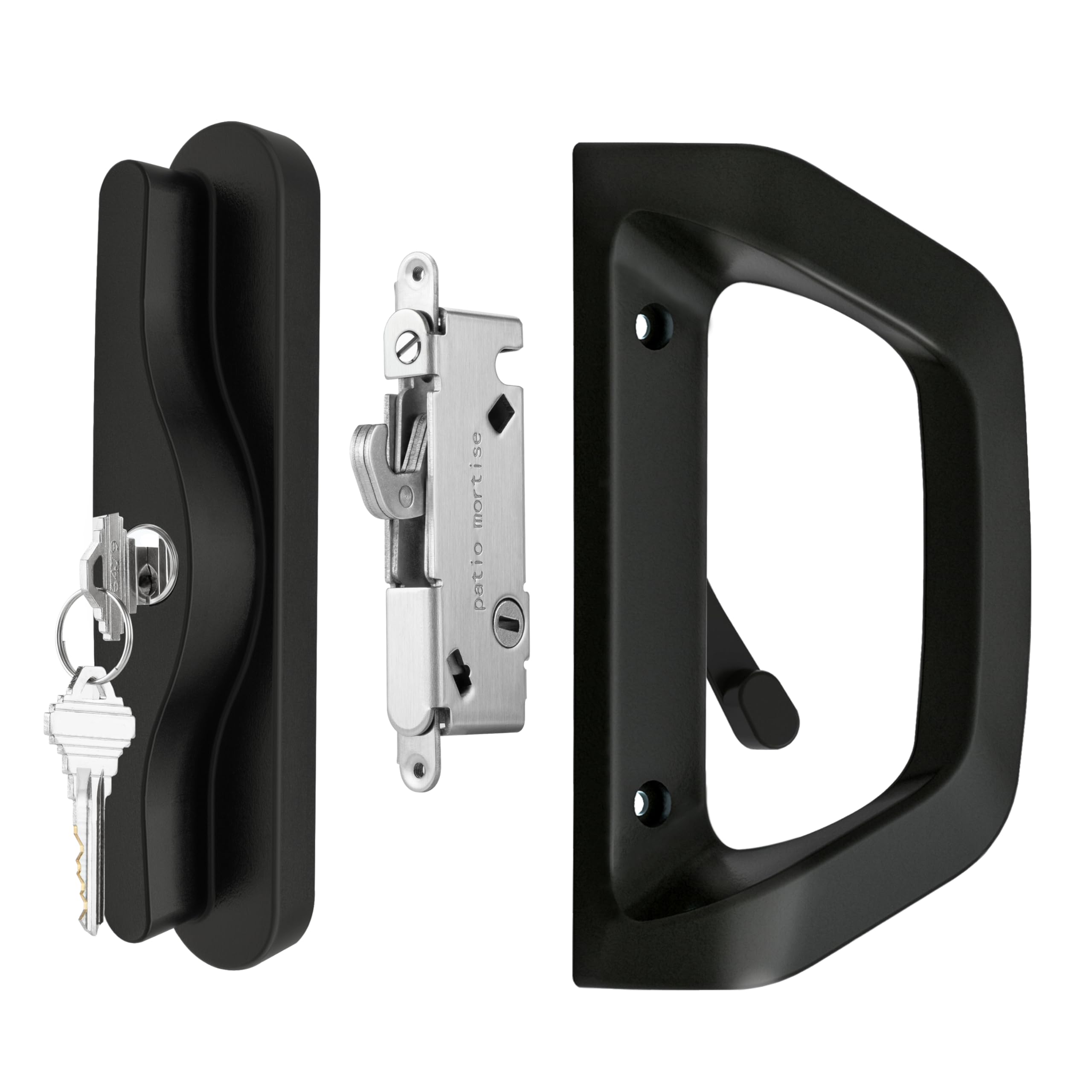 Aisecure Sliding Glass Door Handle Set With Key Cylinder And Mortise Lock Patio Door Lock Replacement Fits 31516 Inch Screw Ho