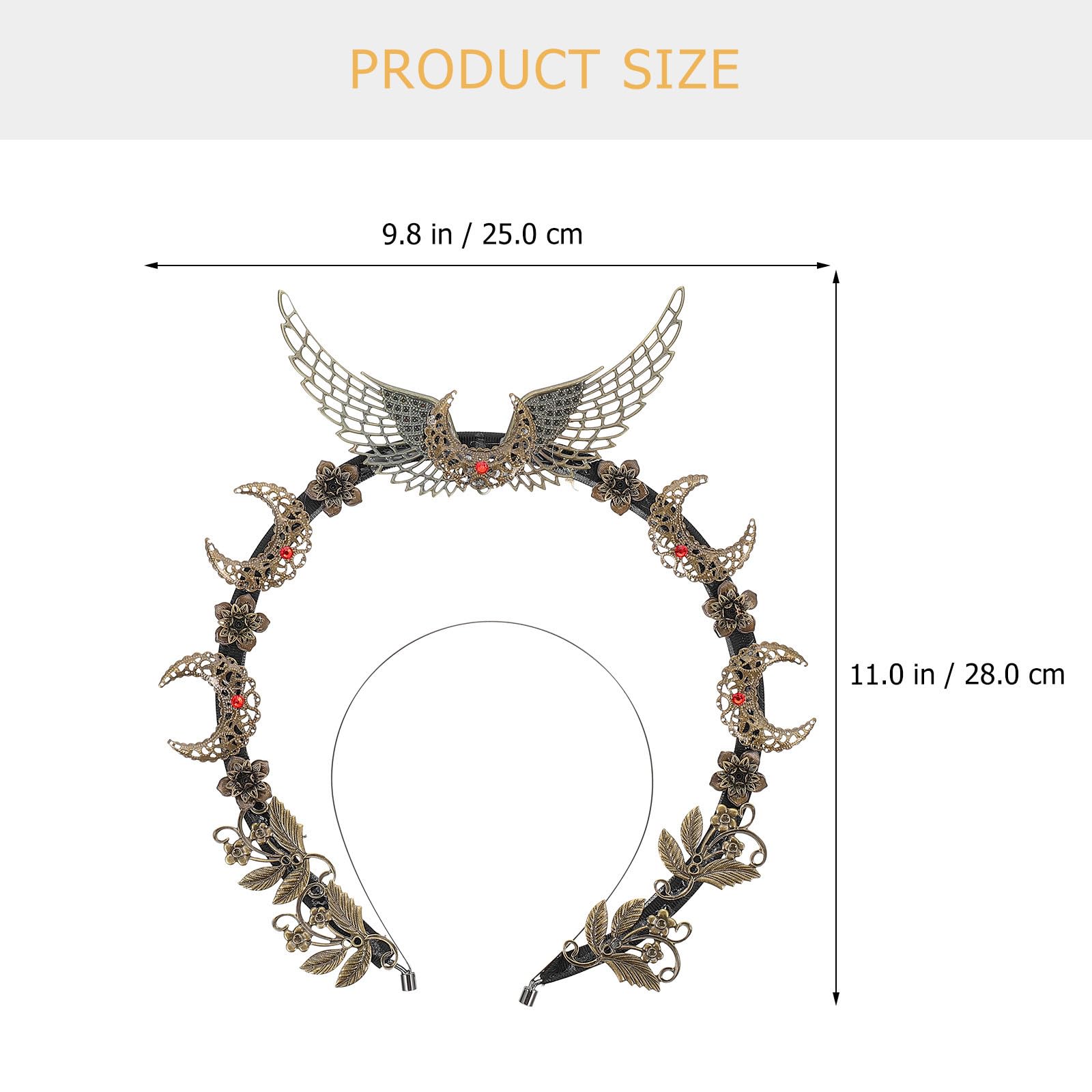 Didiseaon 4 Pezzi Cerchietto Elegante in Metallo per Chioma Donna, Nero, | Accessorio Decorativo per Festa Danzante e Fai da Te, Fatto a Mano, anche Oggetto Fotografico