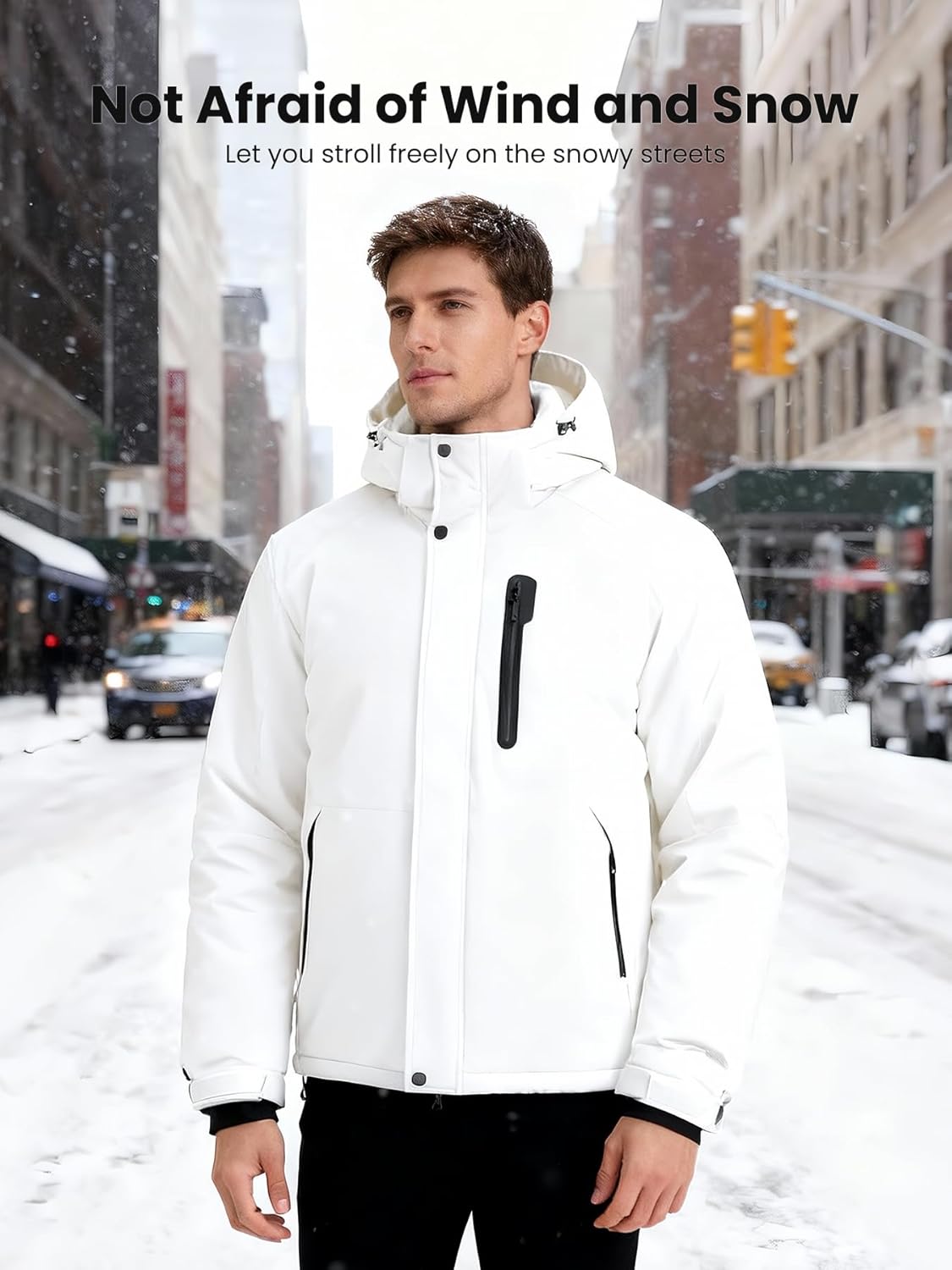 Men's Winter Coats,Water Resistant Warm Insulated Hooded Parka Jacket with Fleece Lined for Snow Ski - Image 7