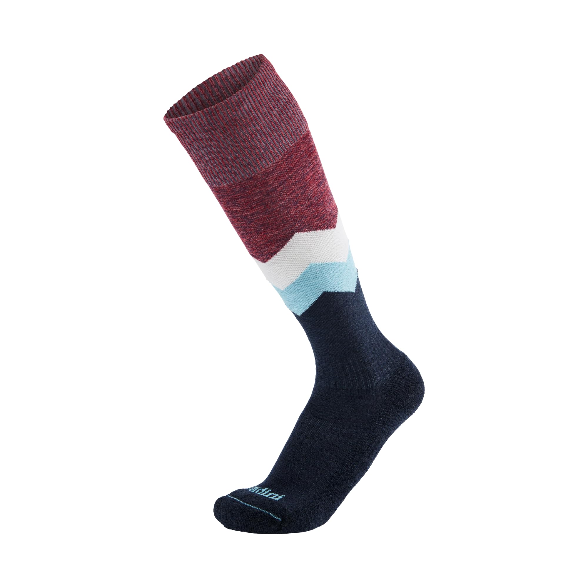 Gordini Men's Notch Midweight Ski Over-The-Calf Sock, Red Navy, Large