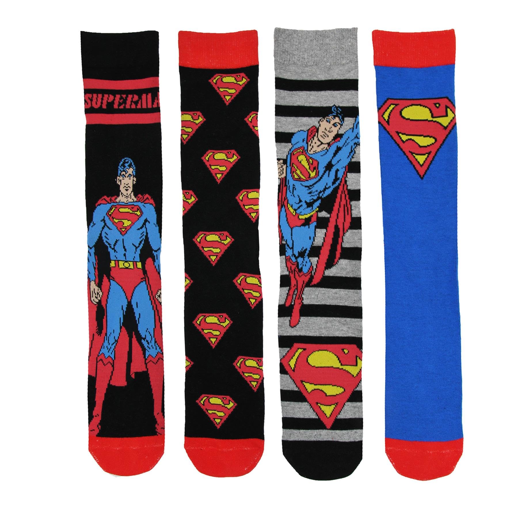 A2Z Mens Socks Pack Of 4 Officially Licensed Superman Socks Stylish Durable Soft Feel Comfortable For Daily Footwear Lightweight Festive Fun Ankle Character Socks Superhero Perfect for Playtime
