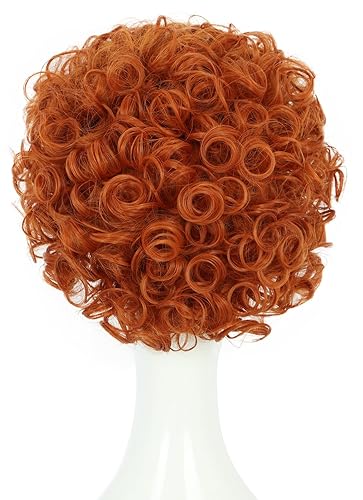 Miniatura 4 de yuehong Peluca corta de color naranja rizado anime Cosplay para Halloween fiesta pelucas de pelo (niños)