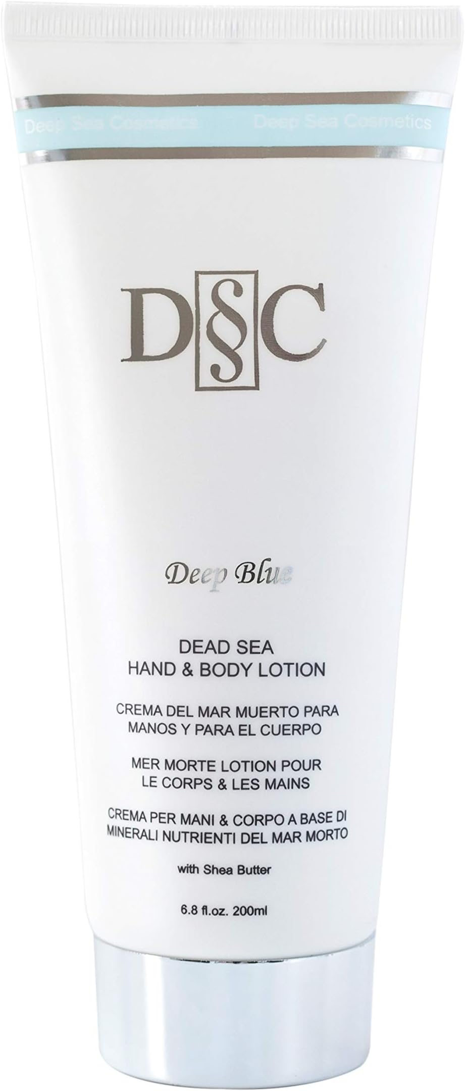 Deep Sea Cosmetics | Dead Sea Hand and Body Lotion - Deep Blue | Lotion for Men and Women with Dead Sea Salt, Shea Butter, Avocado Oil and Vitamins A and E