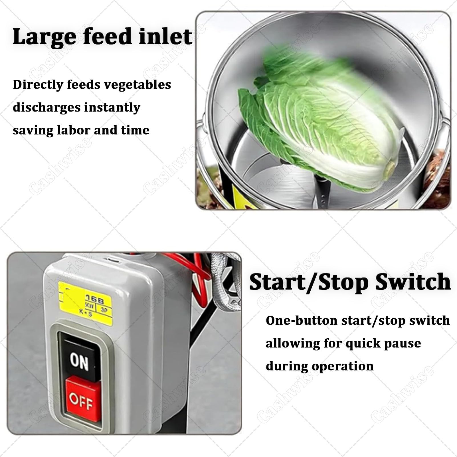 Robot da cucina professionale, trita-verdure elettrico da 2400 W, bocca di carico a diametro ampio, capacità 150 kg/h e 3500 giri/min, struttura in acciaio inox rinforzato; adatto alla lavorazione