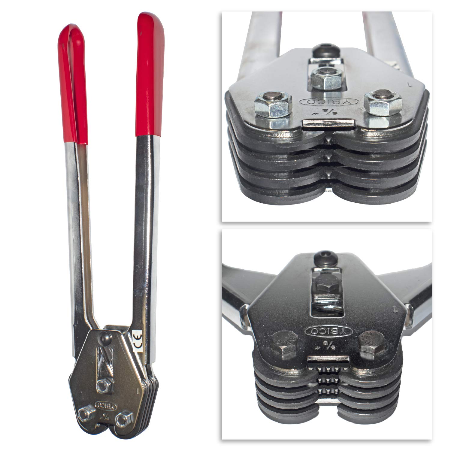 8 NET Industrial E1358 Poly Strapping Sealer for 5/8” Plastic Strap Width, 13” Handle, Heavy Duty, Manual Strapping Tools Sealer Banding Tool for Polypropylene and Polyester Straps