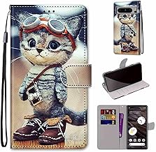 Mo-Somnus Coque pour Google Pixel 8 Pro, Etui en Cuir PU Portefeuille Housse Coque avec 360 Degrés Silicone Antichoc Protection Cover Cuir Pochette Magnétique und Flip Béquille (Chat 1)