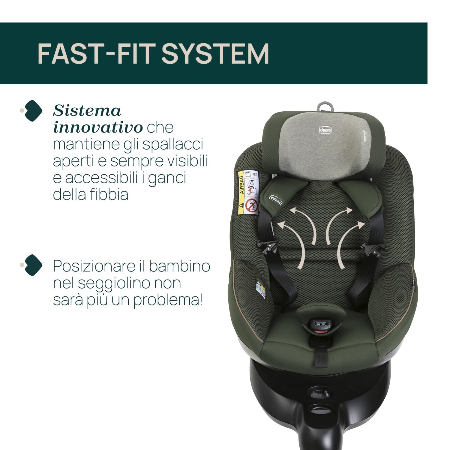 Chicco Seat105 I-Size, Seggiolino Auto Omologato ECE R129/03, Girevole A 360°, Reclinabile in 6 Posizioni, Installazione Semplice e Veloce, Riduttore Incluso, 40-105 cm, Gruppo 0/1/2, da 0 a 4 Anni