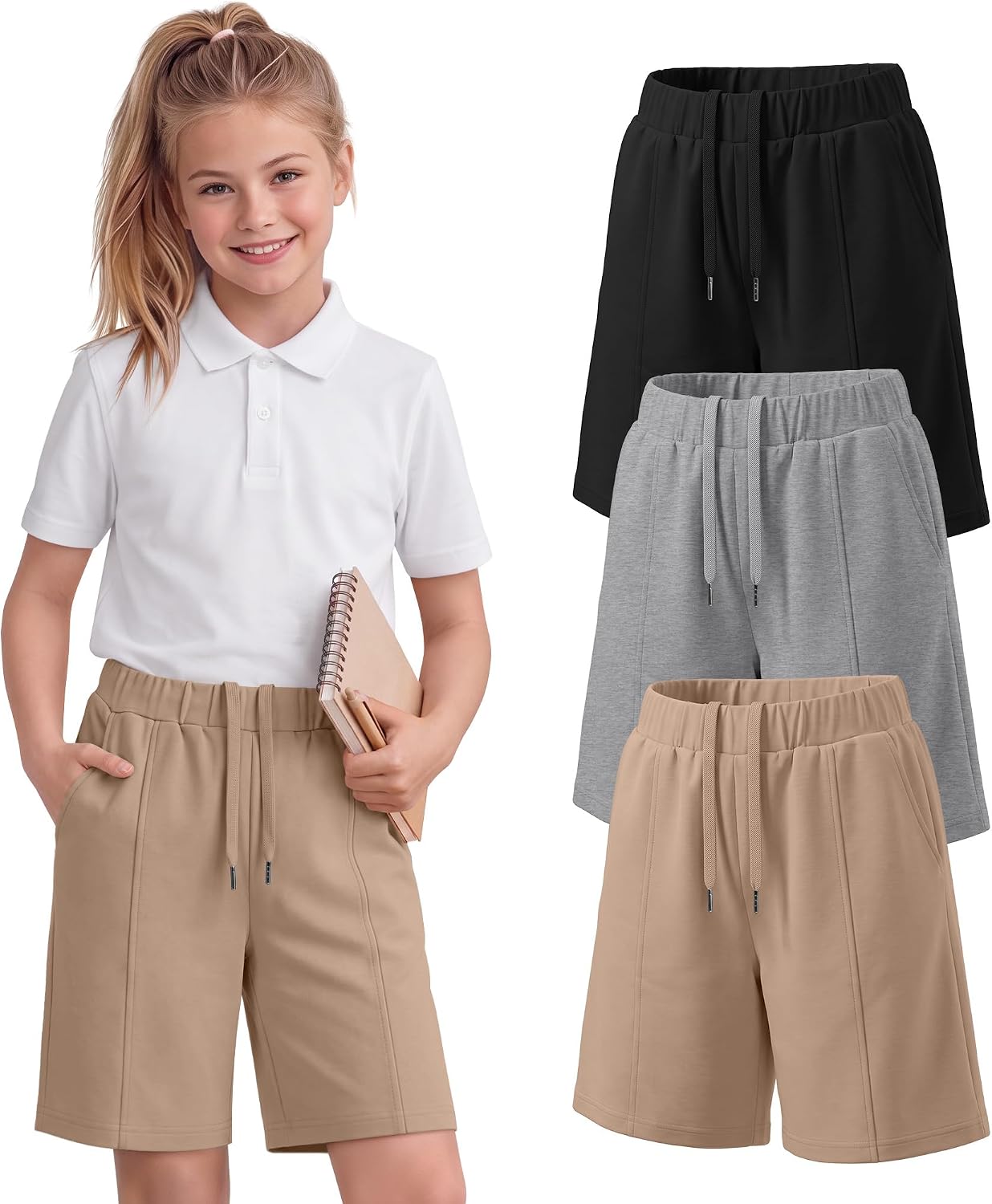3 Pack Girls Shorts Bermuda Shorts