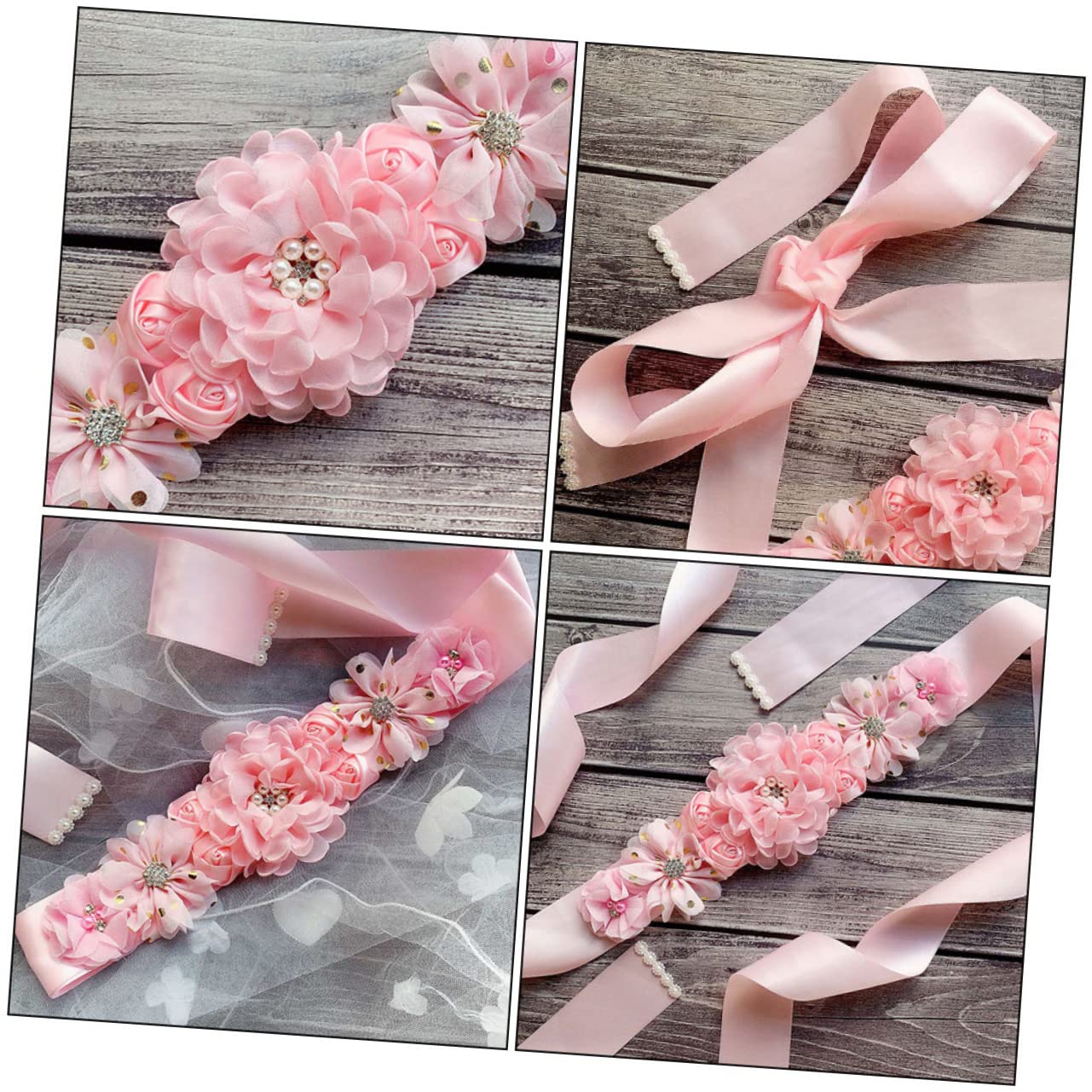 GALPADA 3piezas Cinturón De Flores Elegante Para Mujer Cinturón De Fiesta De Accesorio Para Fotografía Maternidad y Bodas