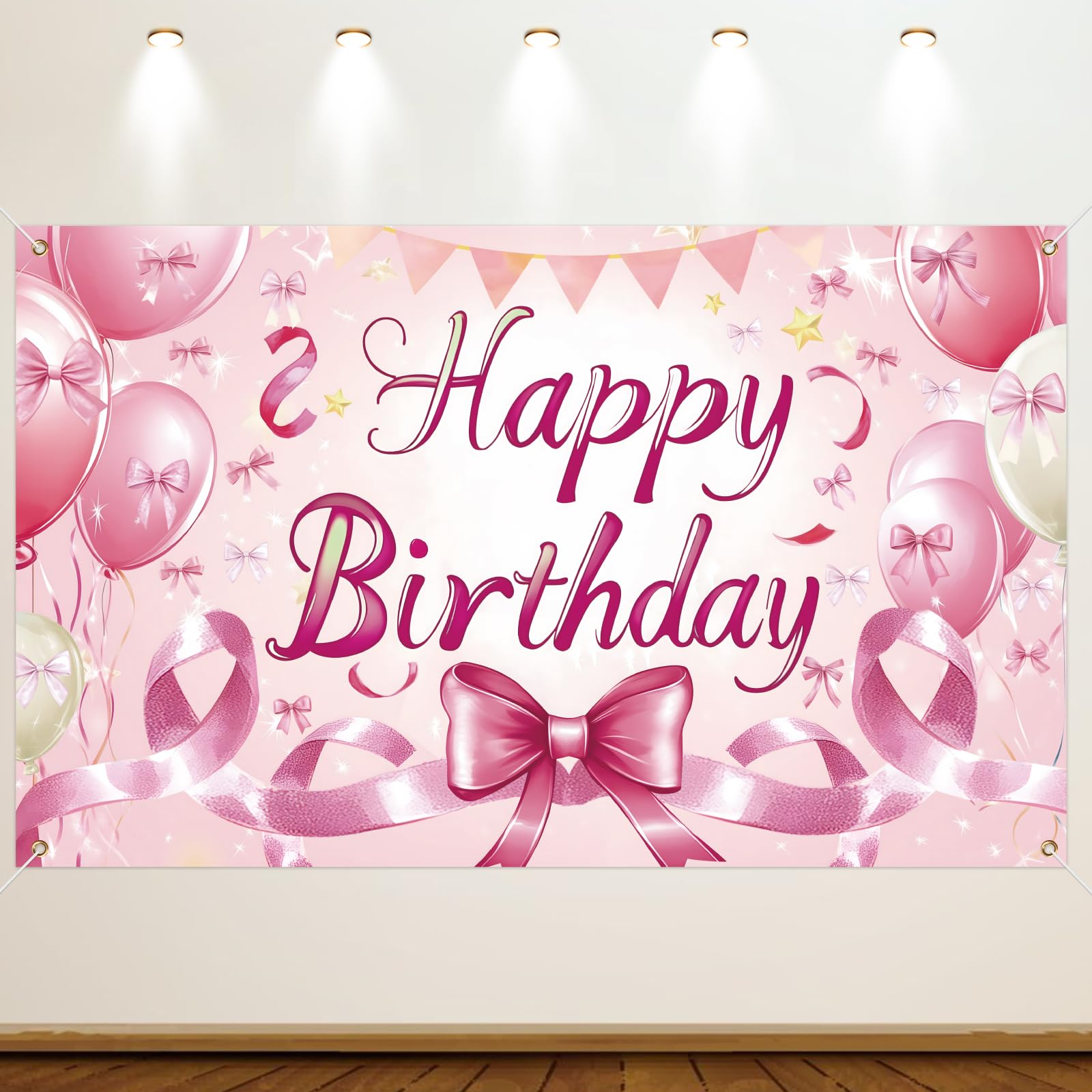Cheereveal Sfondo Rosa Con Fiocco Principessa 0,9x1,5m: Perfetto Per Addio Al Nubilato - 3